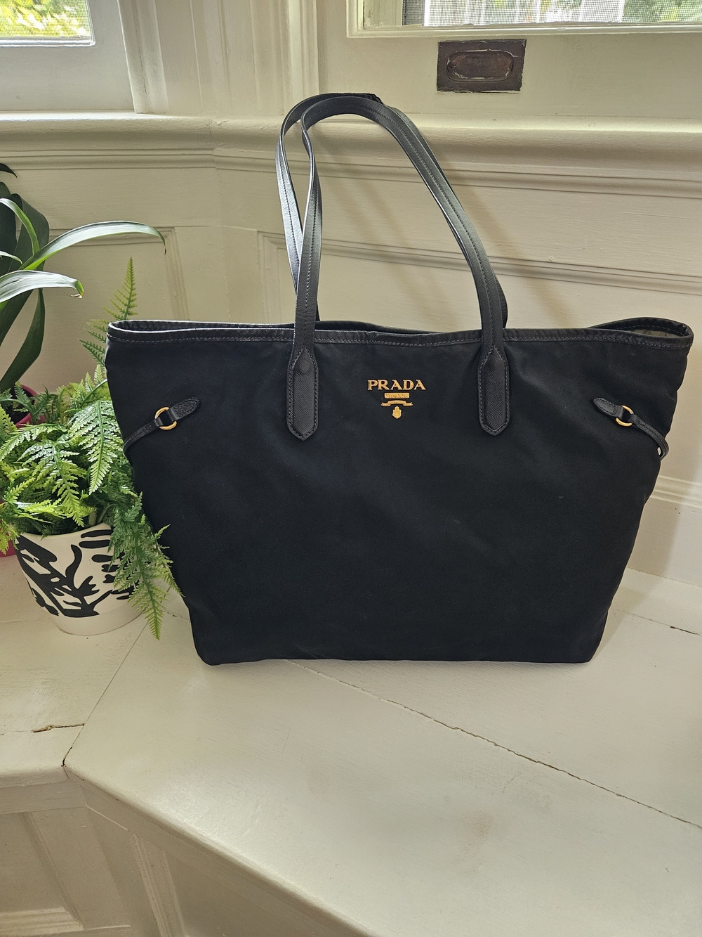 PRADA Classic Black Nylon Tote Bag
